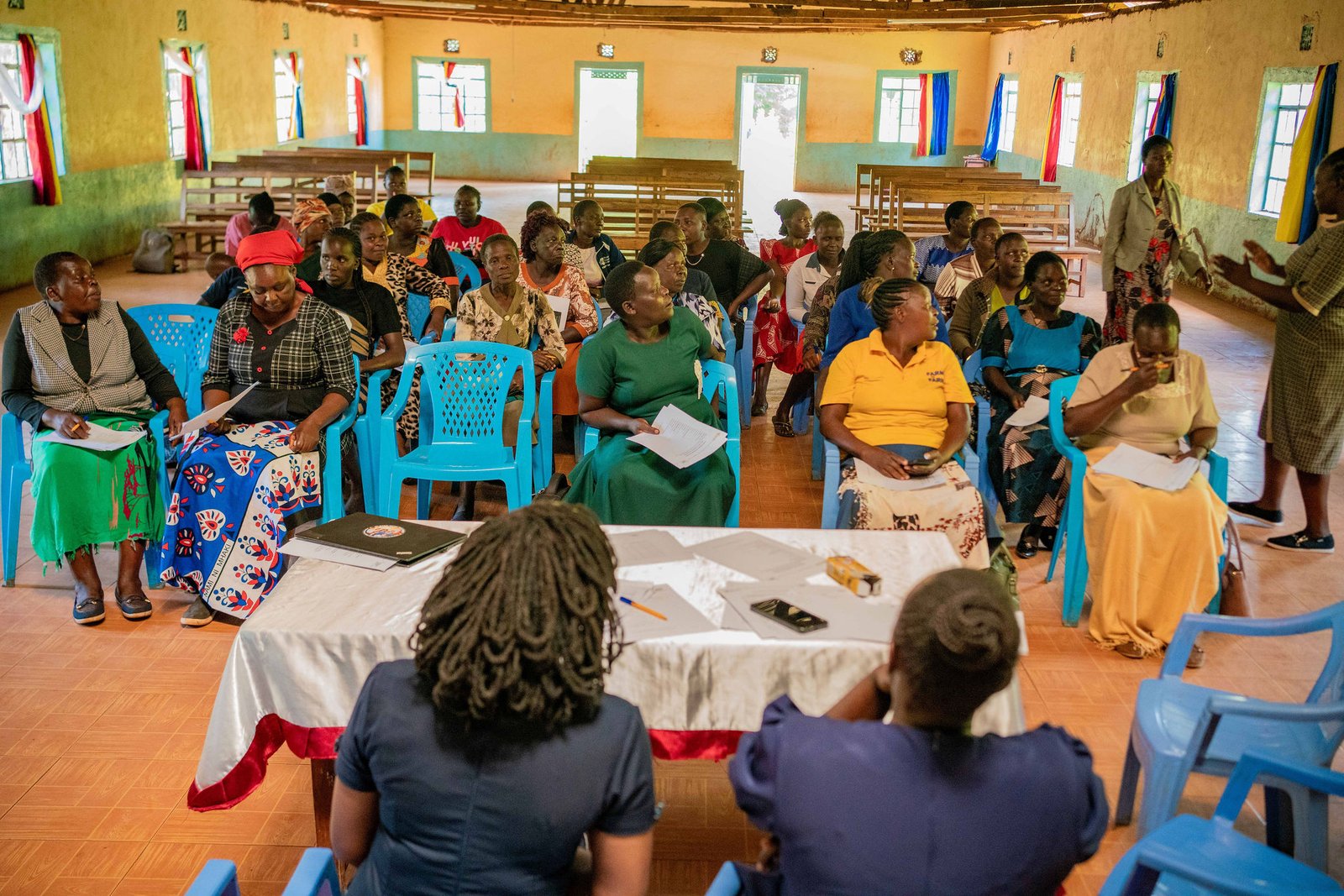 Women participating in entrepreneurship training